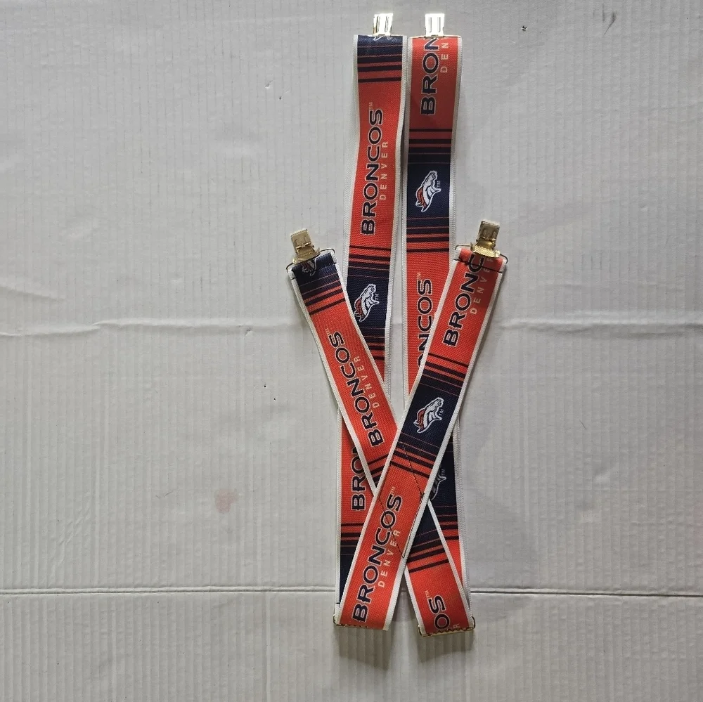 NFL Broncos Red and Blue Suspenders - Picture 2 of 2